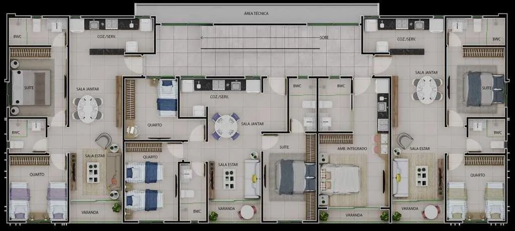 Imagem Loft novo no Aeroclube com 23m², vaga fixa, rooftop e alto potencial de valorização.