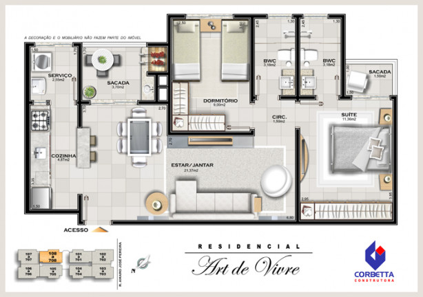 Imagem Apartamento com 3 Quartos à Venda, 80 m²em Centro - Araranguá