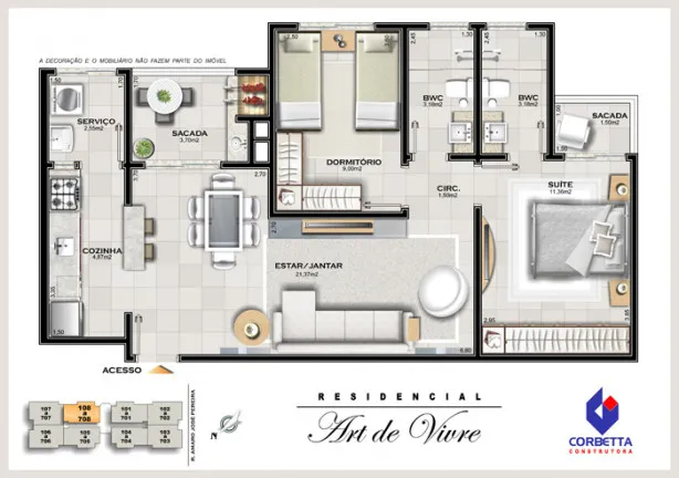Imagem Apartamento com 3 Quartos à Venda, 80 m²em Centro - Araranguá