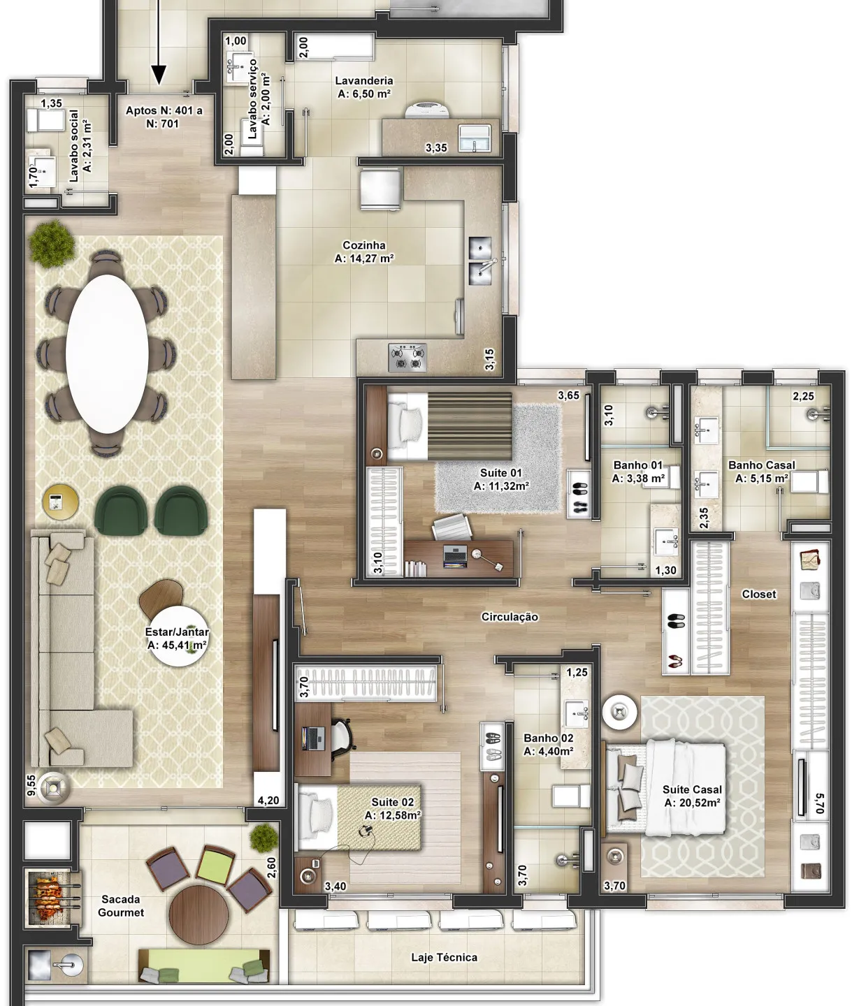 Imagem Apartamento à venda em Caxias do Sul, Exposição, com 3 quartos, 172.25m2