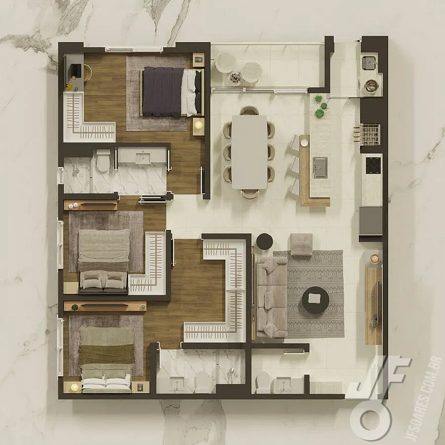 Imagem Apartamento 3 Dormitórios para Venda no Centro, Pelotas