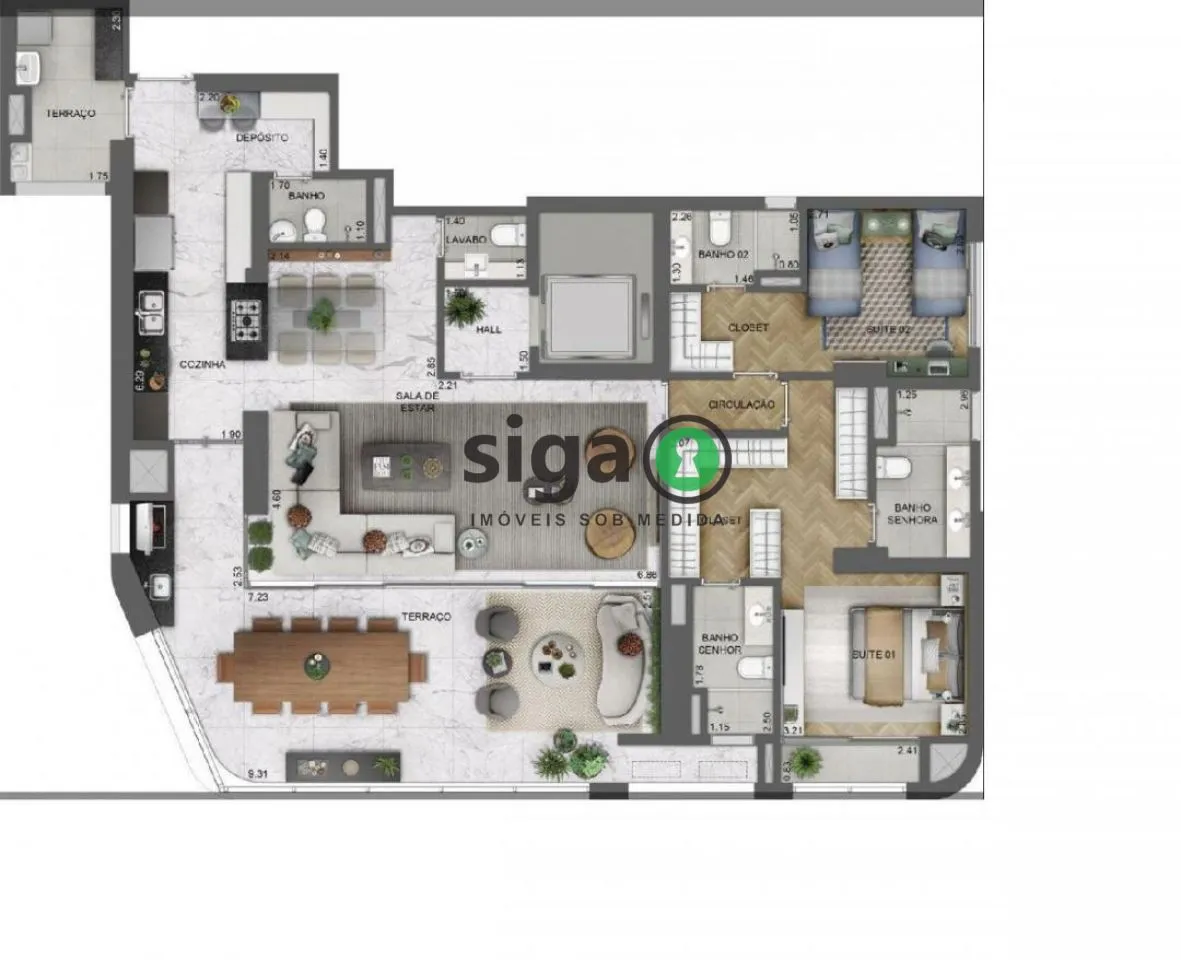 Imagem Apartamento a venda na Chácara Santo Antônio (Zona Sul) com 3 quartos