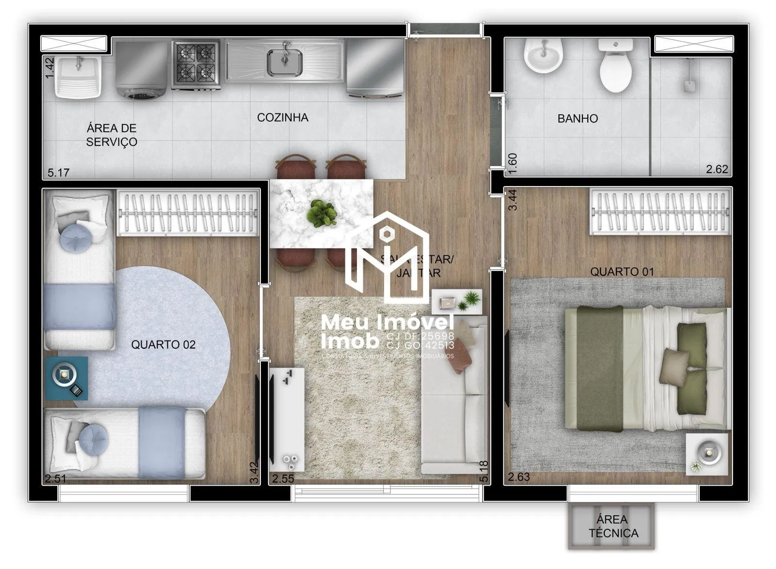 Imagem Now 29 APTO 2 Quartos 1 Vaga 46m² Ceilândia/DF