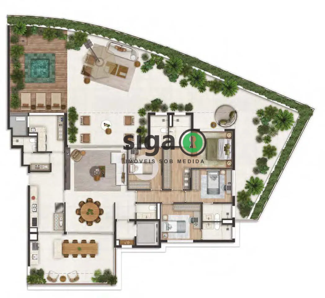 Imagem Apartamento Garden à venda no Alto de Pinheiros de 586m² com 4 suítes e 5 vagas - São Paulo