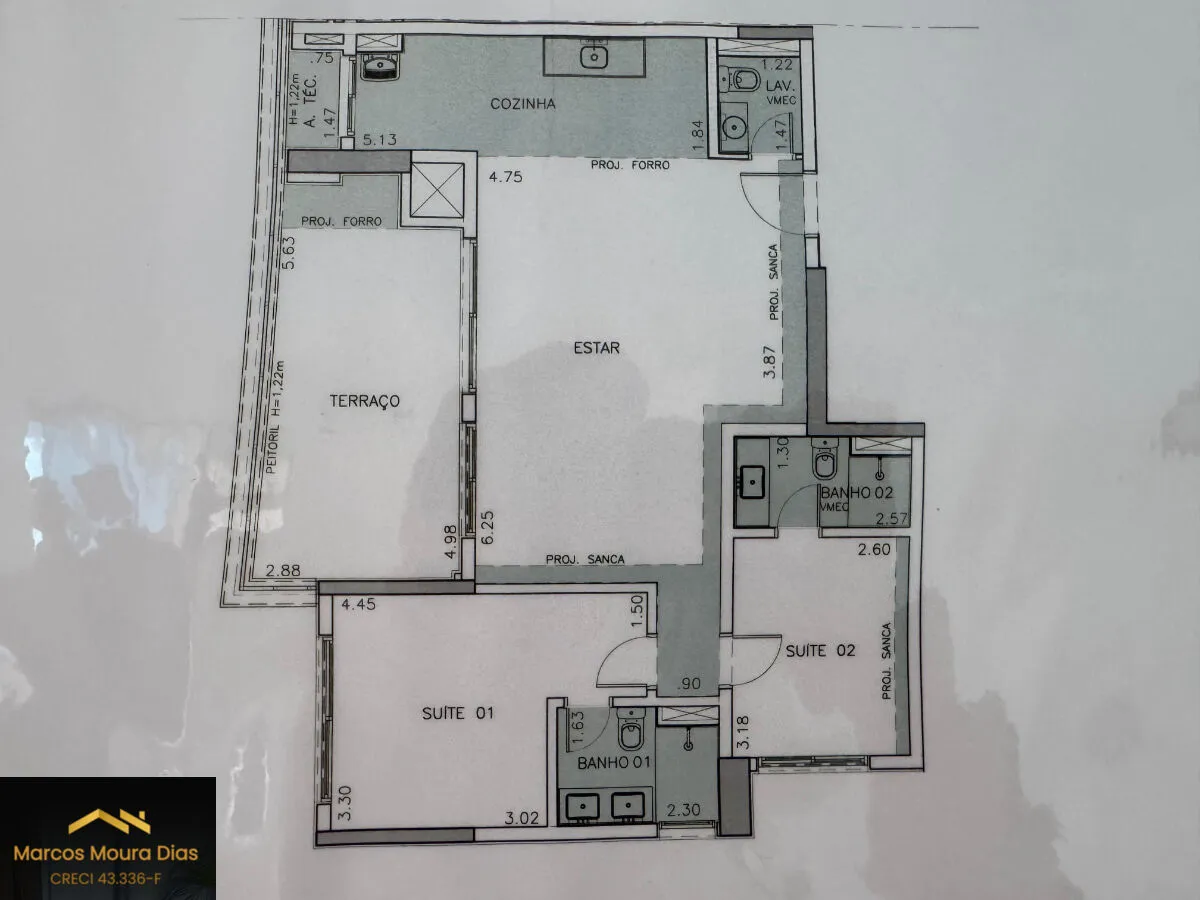 Imagem Apartamento no Jardim Das Perdizes com 2 quartos, sendo 2 suítes, 97m² e 1 Vaga. Edifício com Lazer completo