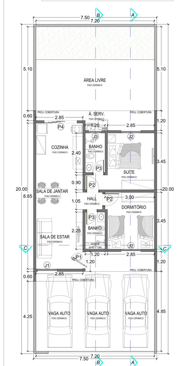 Imagem Linda casa de 65m² com 2 dormitórios e 3 vagas no Wanel Ville 5