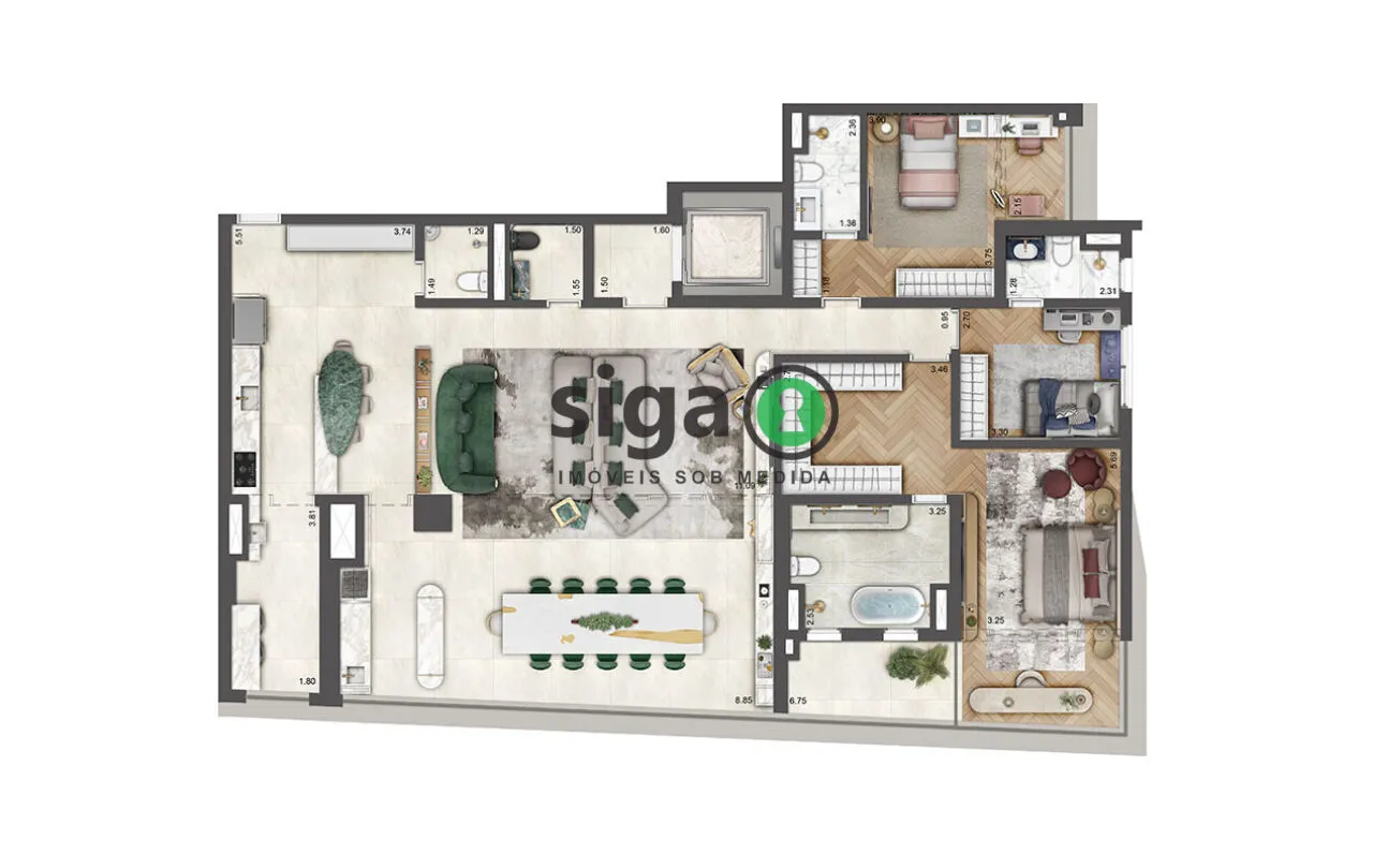 Imagem Apartamento 199 m² - 4 suítes e 2 vagas onde tudo acontece no Brooklin