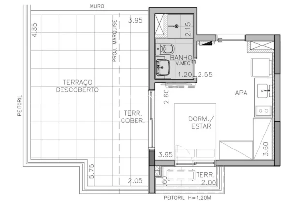 Imagem Apartamento com 46m² à venda no Brooklin.