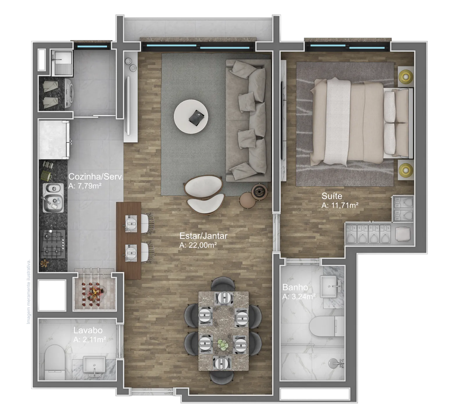Imagem Apartamento à venda em Gramado, Av. Central, com 2 quartos, 78.97m2
