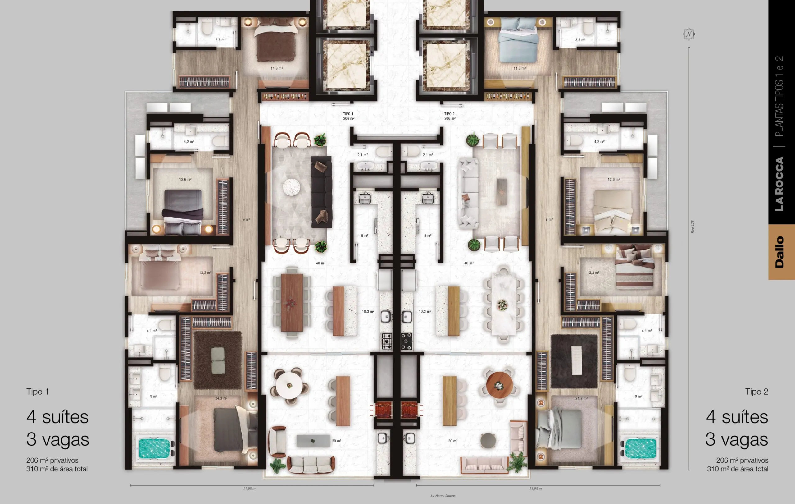 Imagem Apartamento com vista para o mar à venda com 206m2 por R$ 3.900.000,00