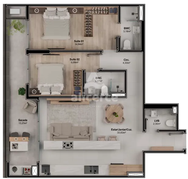 Imagem Viva Balneário Estreito - Apartamento com 2 Suítes, 100m² Privativos e Lazer Completo a 10 Minutos do Centro!