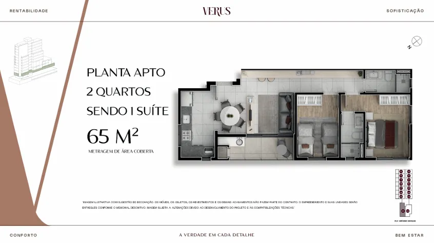 Imagem Apartamento para Venda em São José dos Pinhais, Centro, 2 dormitórios, 1 suíte, 2 banheiros, 1 vaga