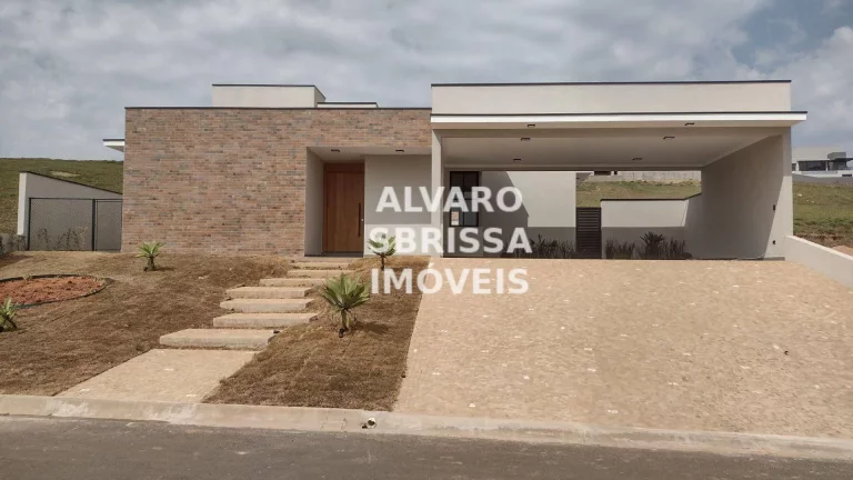 Imagem Linda casa nova térrea à venda com 3 suítes e piscina no Condomínio Campos de Santo Antônio II em Itu SP