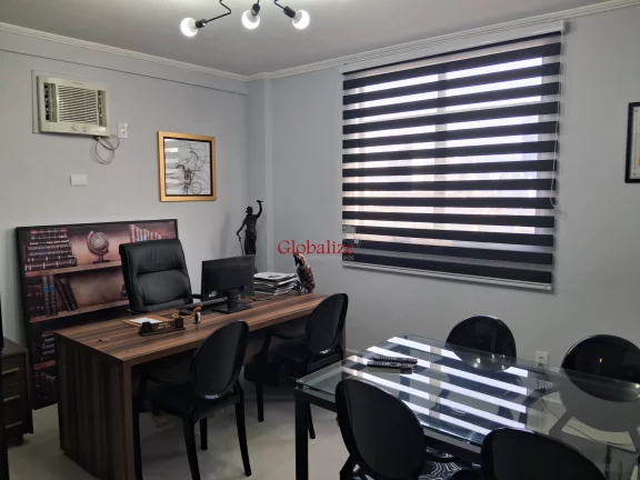 Imagem Escritório de Alto-Padrão mobiliado em Santos na Aparecida na avenida mais comercial do bairro à venda por R$ 375.000,00 ou locação R$ 4.000,00.