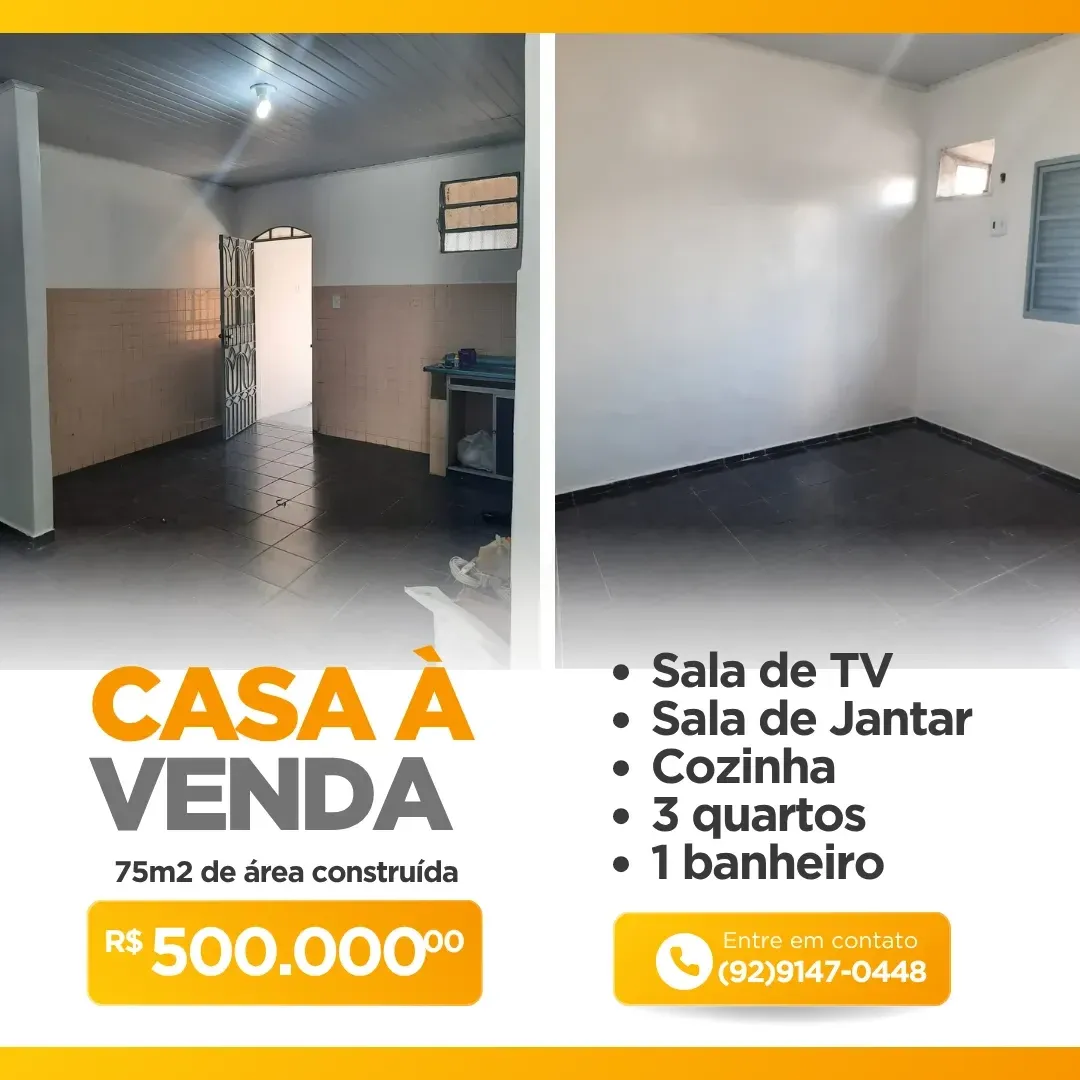 Imagem Casa com 3 Quartos à Venda, 75 m² em Alvorada - Manaus