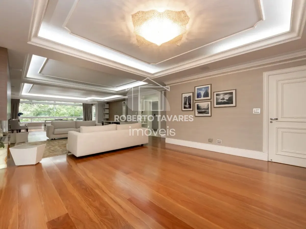 Imagem Apartamento com 392m² área útil - 3 dormitórios (3 suítes) c/ varanda integrada ao living - 1 escritório - 5 banheiros (1 lavabo) - 1 vaga c/ manobrista.
