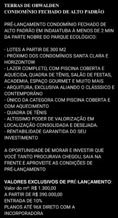 Imagem Loteamento na cidade de Indaiatuba / São Paulo