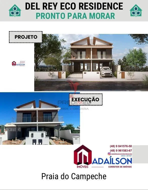 Imagem DEL REY ECO RESIDENCE EMPREENDIMENTO DE 2 CASAS JARDIM CAMPECHE FLORIANÓPOLIS SC