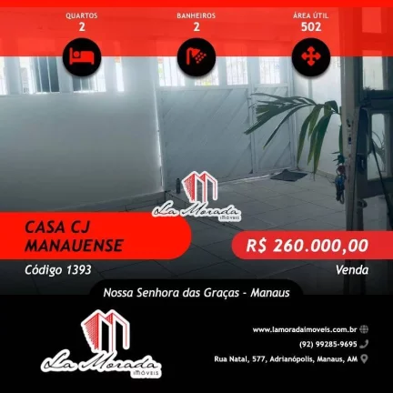 Casa Conjunto Manauense - Vieiralves, 50m2, 2Qtos, Financia!