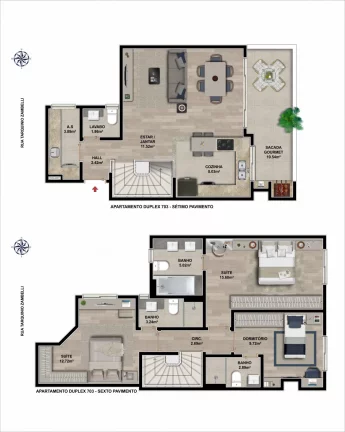 Imagem Apartamento Duplex 3 quartos sendo 3 suítes para venda no bairro Nossa Senhora de Lourdes em Caxias