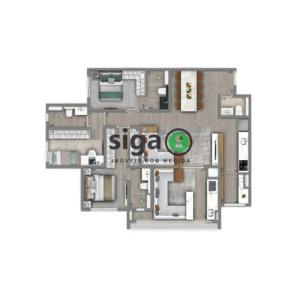 Imagem APARTAMENTO COM 3 SUÍTES E 2 VAGAS NA CHÁCARA KLABIN