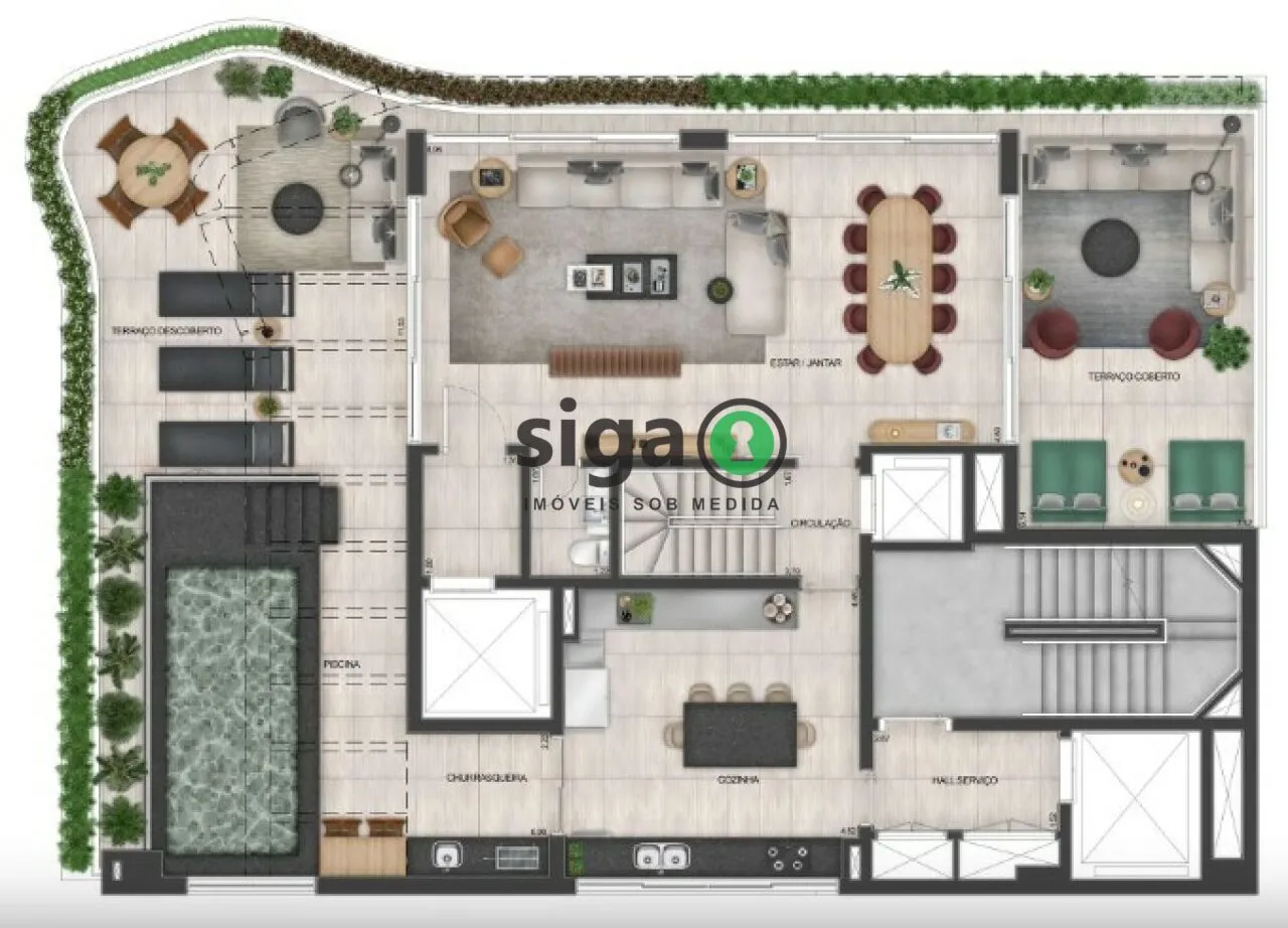 Imagem Cobertura Duplex à venda de 398m² com 4 suítes e 4 vagas no Jardins - SP