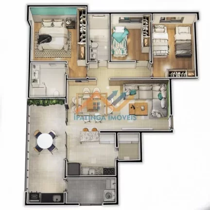 Imagem Apartamento de 3 quartos e 2 vaga de garagem no Veneza