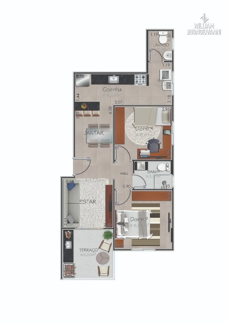 Imagem APARTAMENTO 2 DORMITÓRIOS COM SACADA GOURMET, A 200M DO MAR!