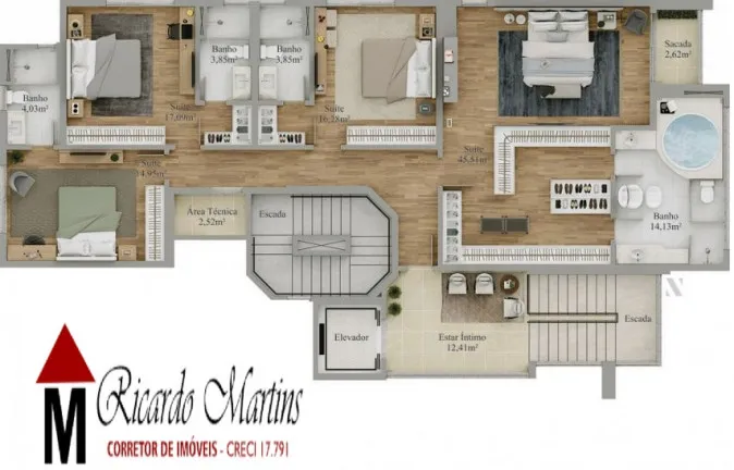 Imagem Apartamento com 4 Quartos à Venda, 280 m² em Cruzeiro Do Sul - Criciúma