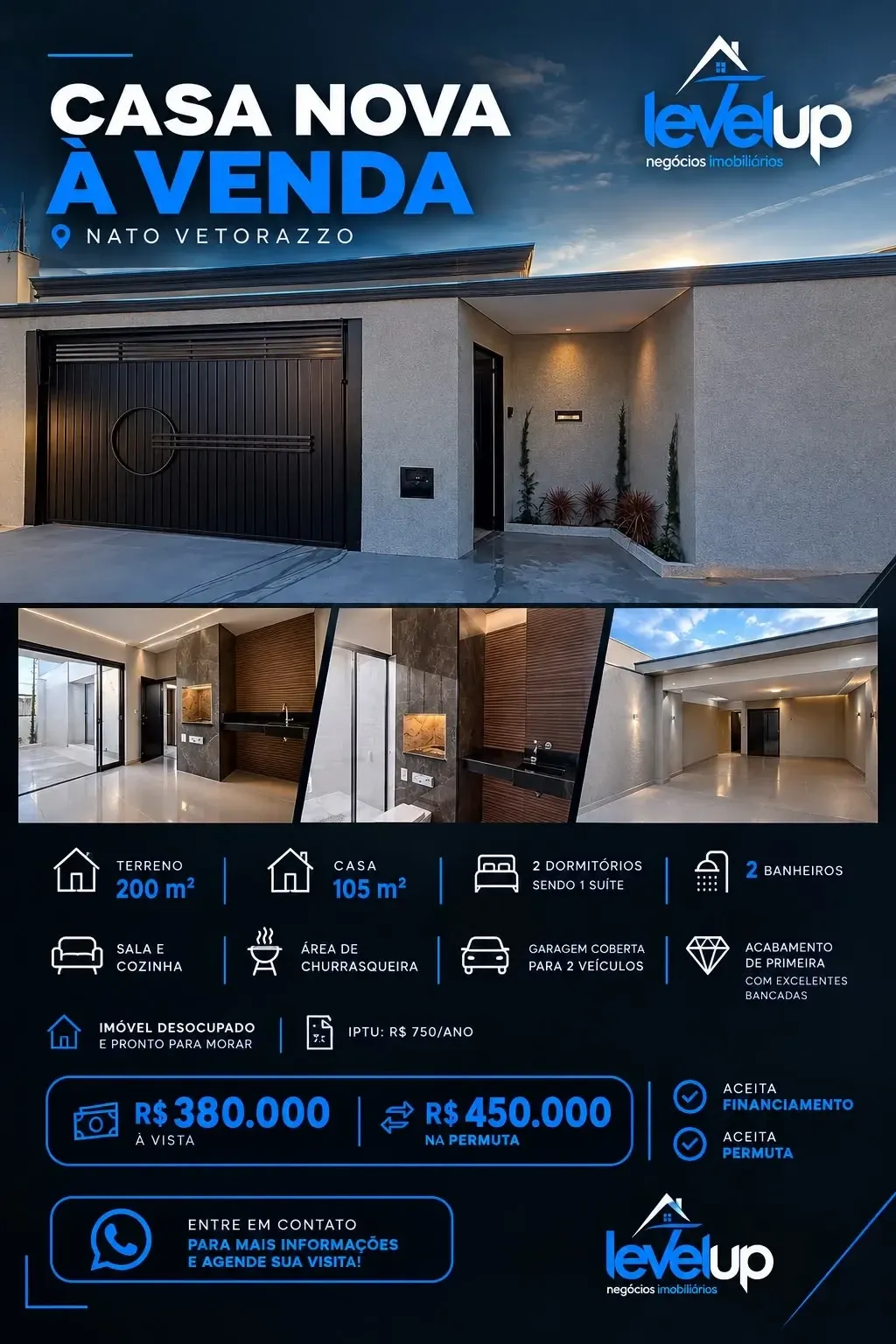 Imagem Casa com 2 Quartos à Venda, 105 m² em Residencial Nato Vetorasso - São José do Rio Preto