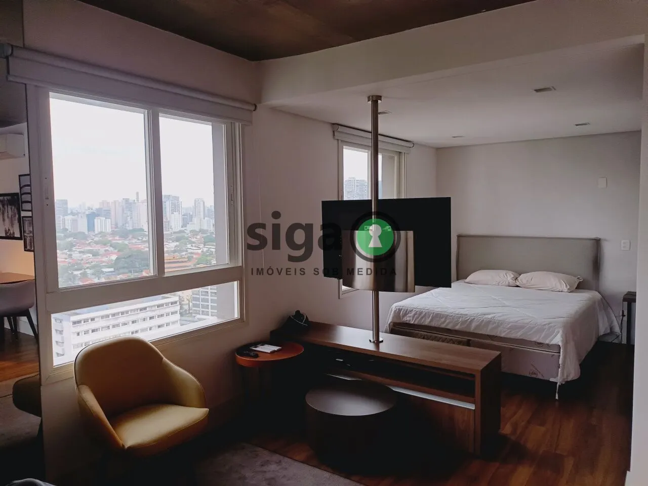 Imagem Apartamento Mobiliado com 1 quarto, 2 banheiros e 1 vaga para alugar no Brooklin