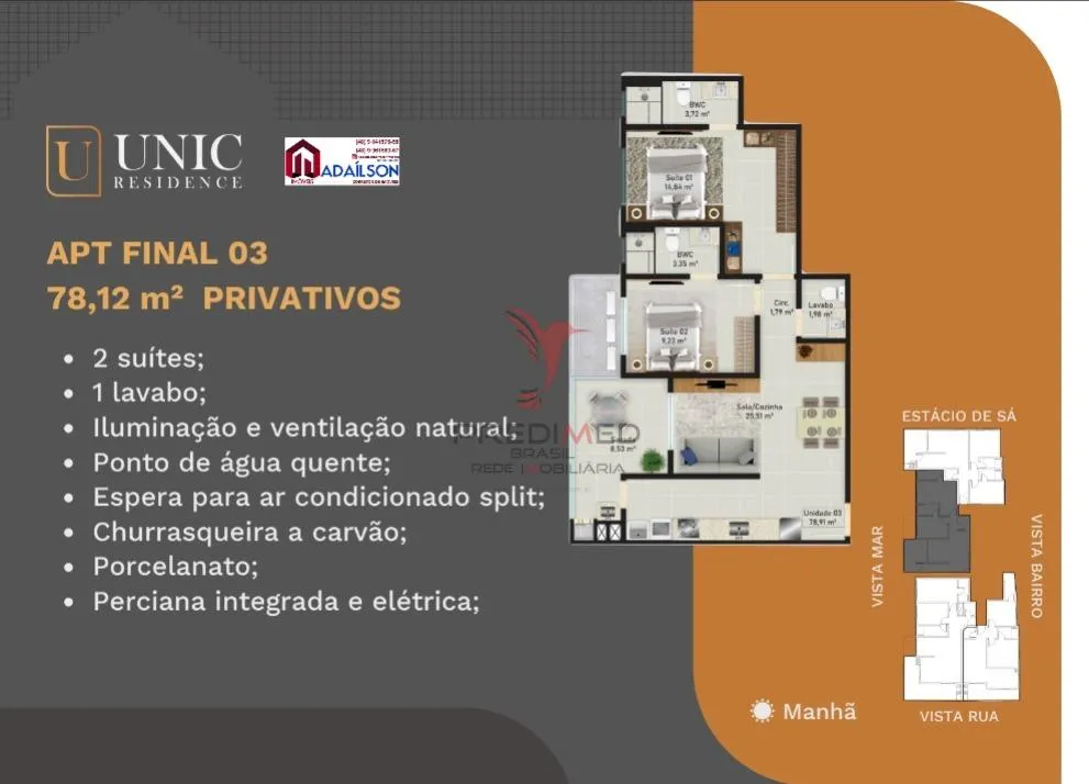 Imagem Unic Residence Apartamentos 2 suítes à venda SAO JOSE SC BRASIL
