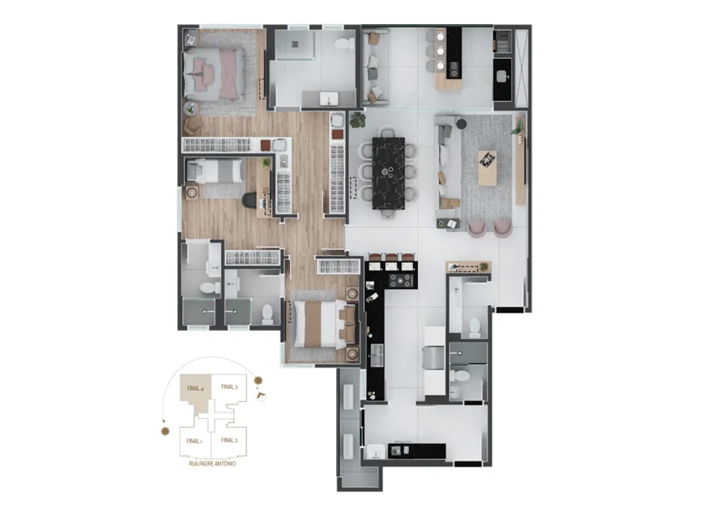 Imagem Cobertura de luxo com 4 quartos e 281,64m² no Alto da Glória, Curitiba-PR - Imperdível!