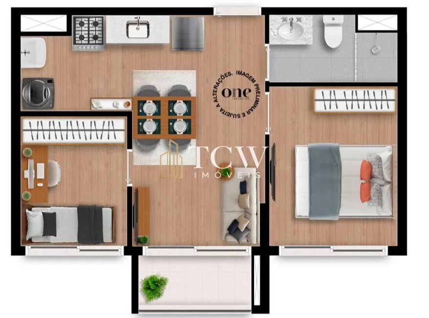Imagem Apartamentos 2 dorm