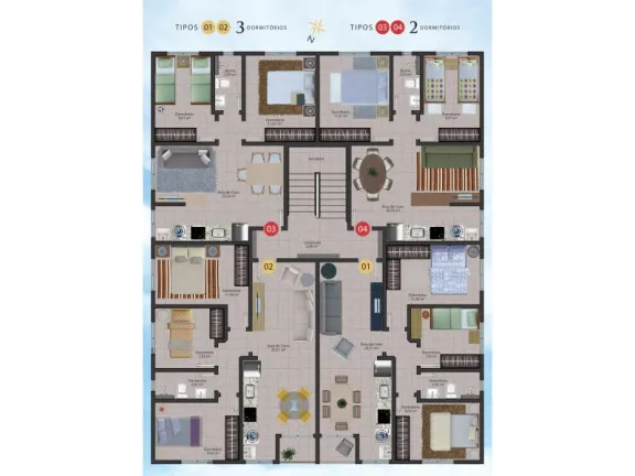 Imagem Apartamento com 2 Quartos à Venda, 64 m² em Vila Floresta II - Criciúma