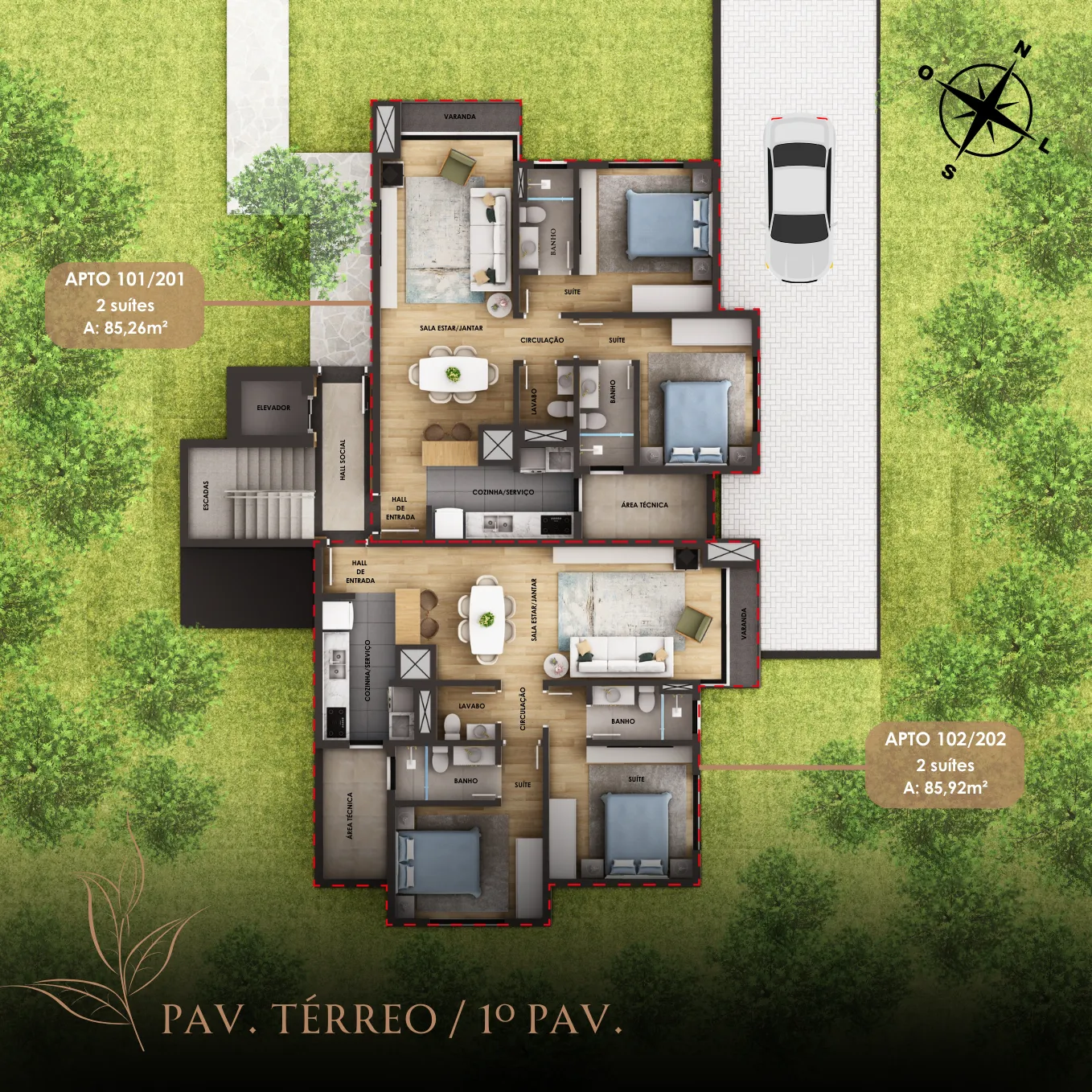 Imagem Apartamento à venda em Gramado, Tirol, com 2 quartos, 85.92m2