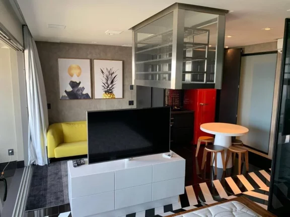 Imagem Flat disponível para locação no VHouse por JFL Living, com 48m², 1 dormitório e 1 vaga de garagem