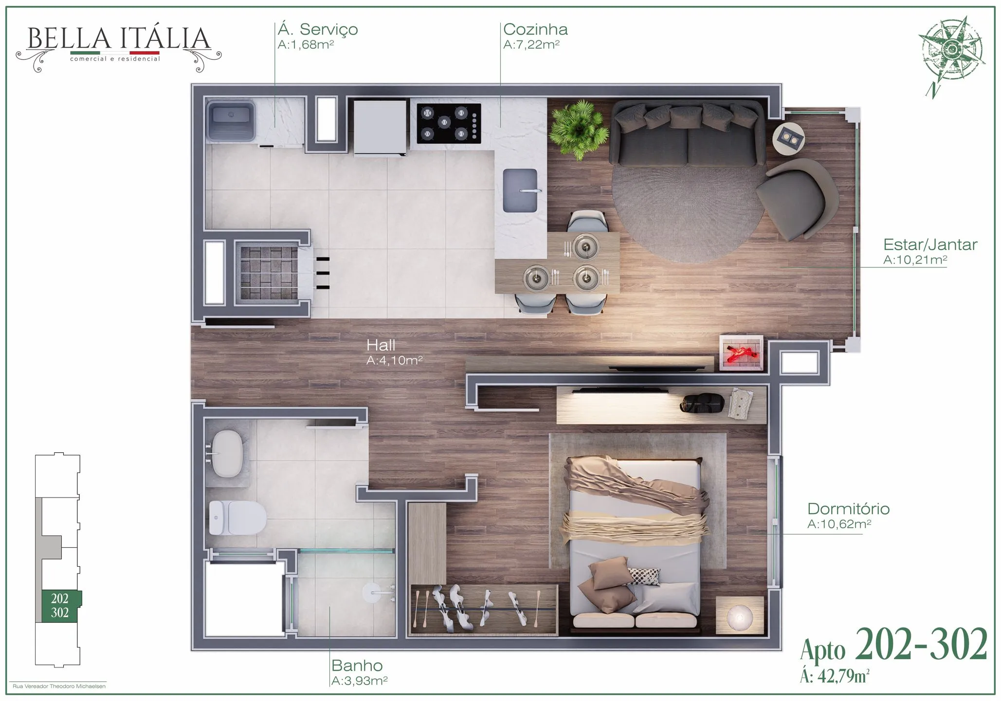 Imagem Apartamento à venda em Gramado, Moura, com 2 quartos, 63.58m2