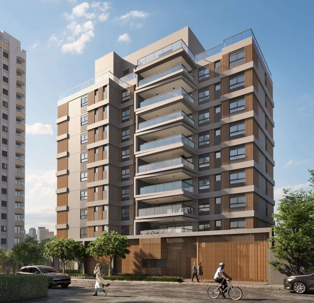Imagem O Atmos Moema se destaca de todos os projetos residenciais do entorno. A torre baixa e as poucas uni...