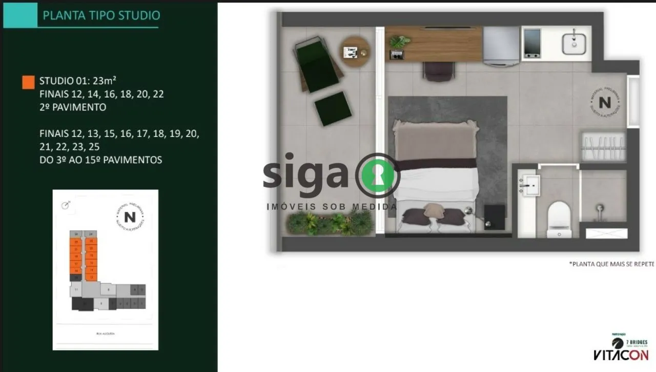 Imagem Apartamento Studio para venda no Jardins, São Paulo - SP