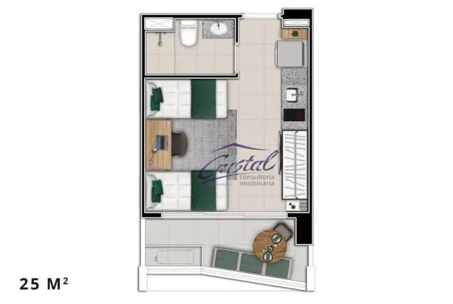 Imagem Studio com 1 quarto à venda, 25 m² - Jardim Guedala - São Paulo/SP