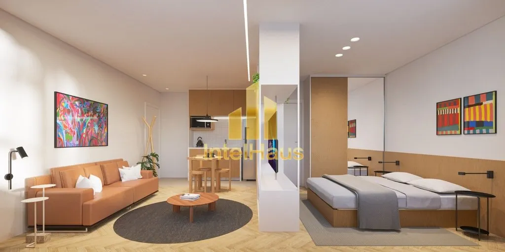 Imagem Studio novo no 9º andar, em condomínio com infraestrutura completa de lazer, no Centro Cívico, em...