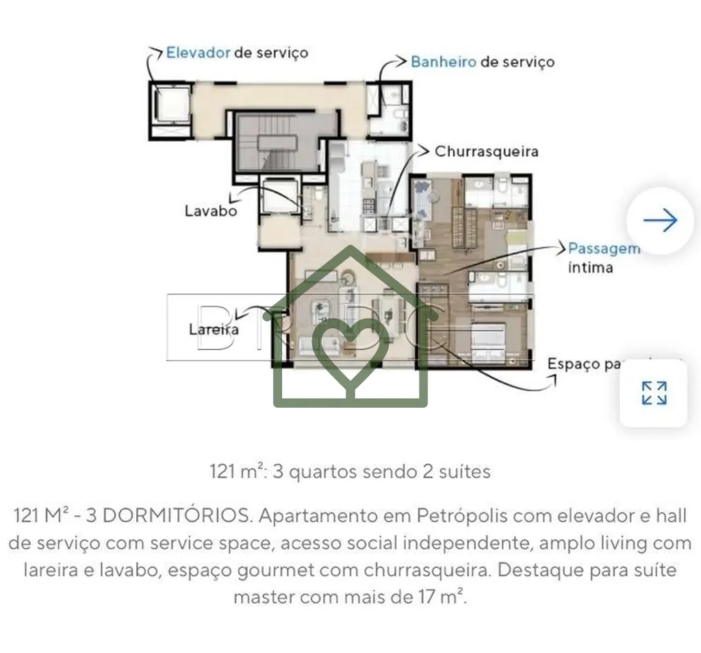 Imagem Bridge Imóveis vende com exclusividade BELISSIMO APARTAMENTO NO CLÁSSICO PETRÓPOLIS. 
Semimobilia...