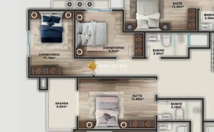 Imagem Gralha Azul Residence Cobertura nova 3 dormitórios à venda Praia Bombas