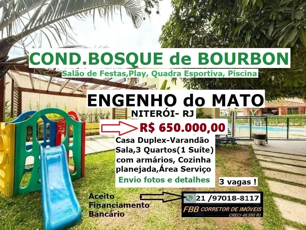 Foto do imóvel Casa de Condomínio com 3 Quartos à Venda, 180 m² em Engenho do Mato, Niterói - RJ