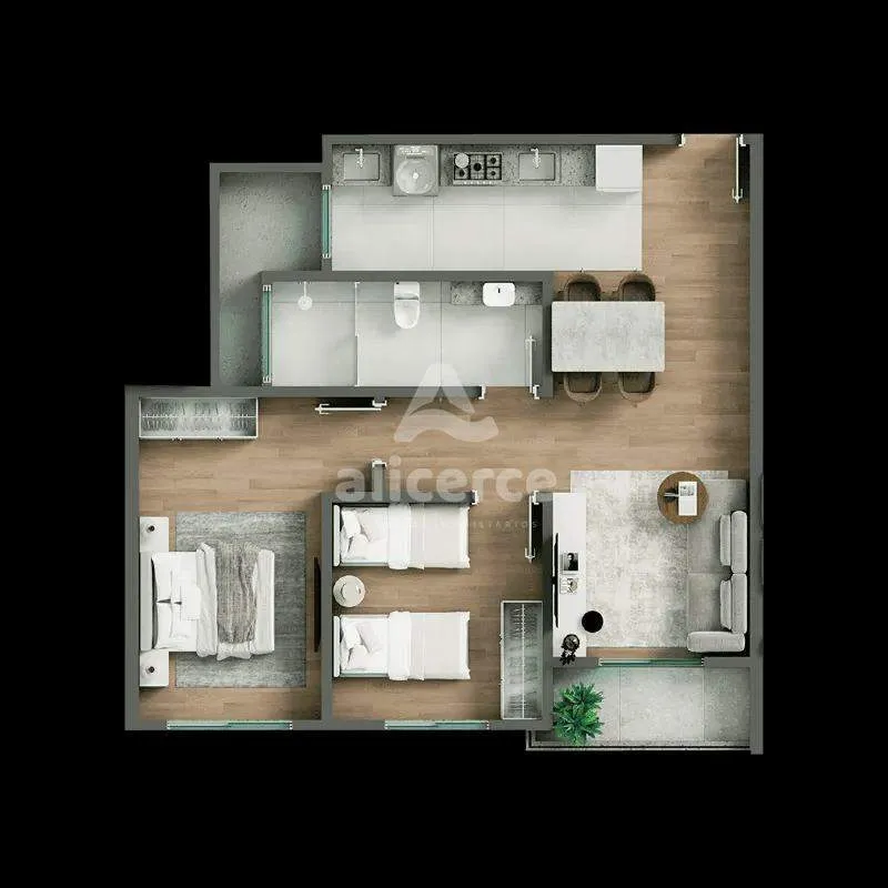 Imagem Apartamento à venda com 3 quartos 1 suíte, 85,37m² em Centro Biguaçu