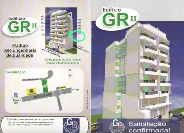 Apartamento para Venda em Piratuba, Centro, 2 dormitórios, 1 banheiro em das Flôres
