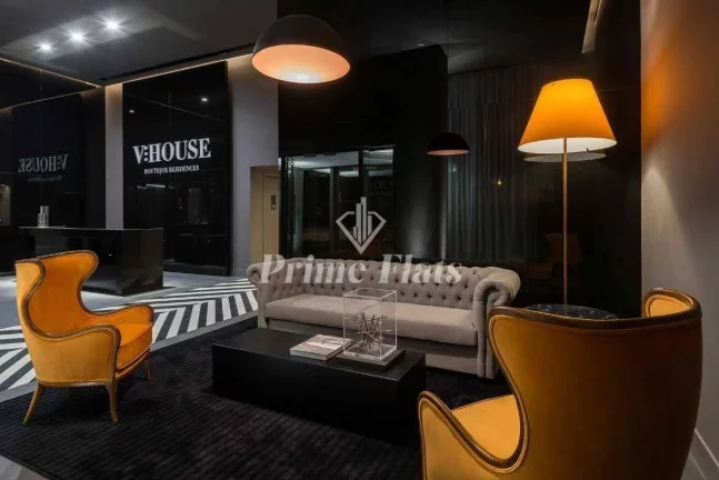 Imagem Flat disponível para locação no VHouse por JFL Living, com 44m², 1 dormitório, e 1 vaga de garagem