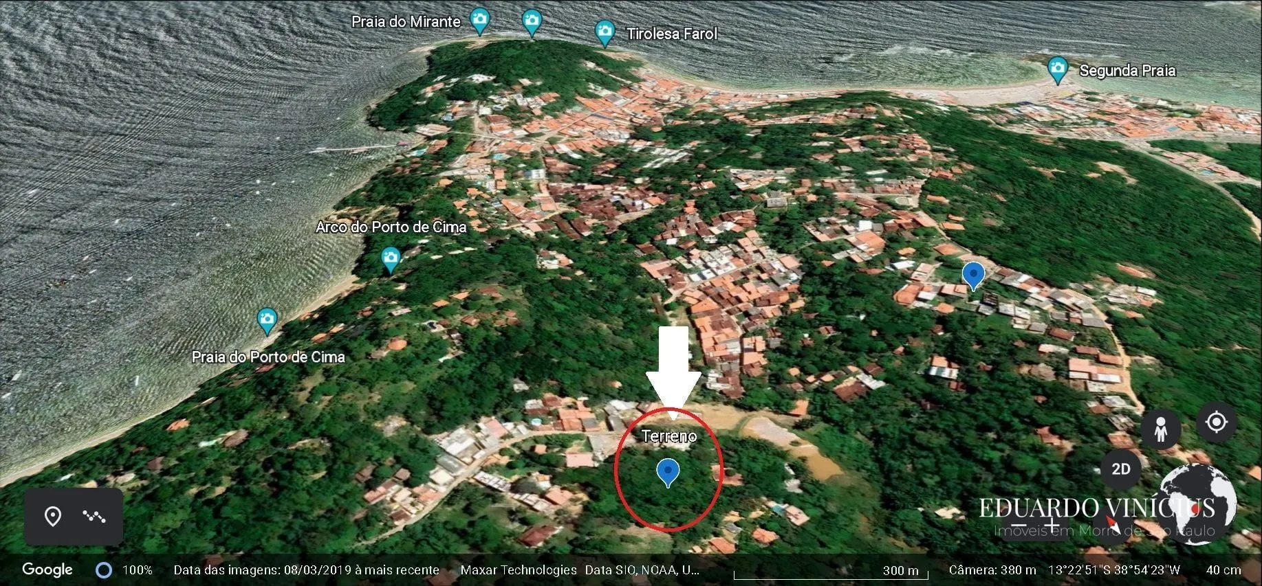 Imagem Jardim Botânico - Terreno com 1.874m² À Venda no Jardim Botânico em Morro de São Paulo
