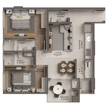 Imagem APARTAMENTO 2 QUARTOS, 1 VAGA A VENDA - CENTRO - ITAJAI/SC
